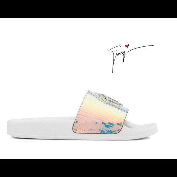 giuseppe zanotti BNIB iridescent logo slides - Picture 3 of 11